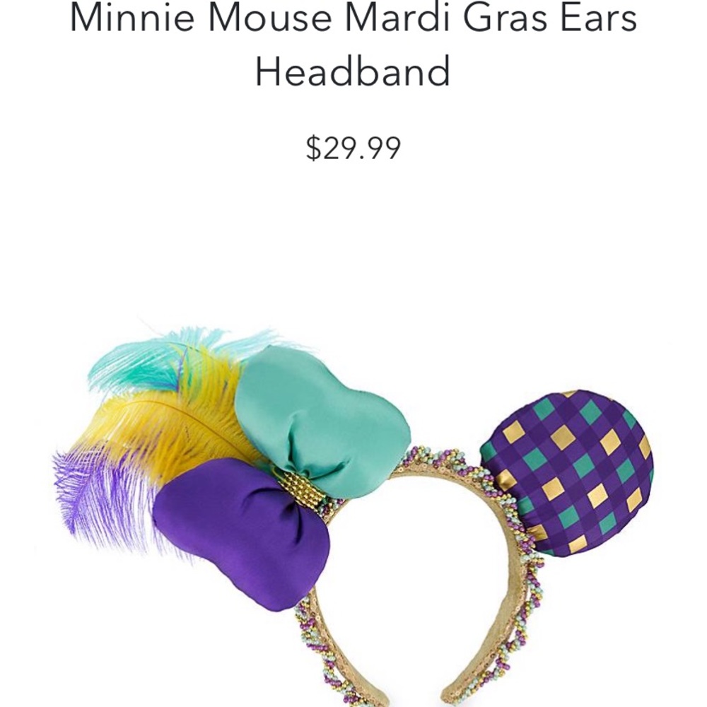 Minnie/ Mickey Mouse Mardi Gras Ears